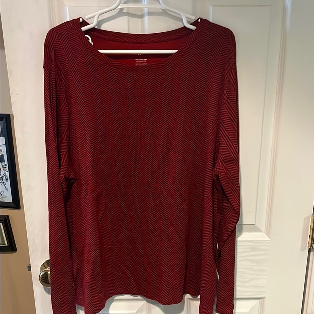 J. Jill Rich Red Crew-Neck Tee